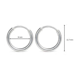 Load image into Gallery viewer, Real Sterling Silver plain ring Earrings Small hinged Hoop for Girls - Pair
