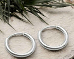 Load image into Gallery viewer, Real Sterling Silver plain ring Earrings Small hinged Hoop for Girls - Pair
