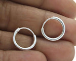Load image into Gallery viewer, Real Sterling Silver plain ring Earrings Small hinged Hoop for Girls - Pair
