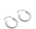 Load image into Gallery viewer, Real Sterling Silver plain ring Earrings Small hinged Hoop for Girls - Pair
