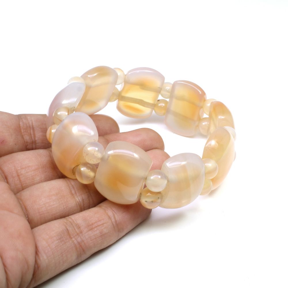 Natural gemstone stretchable bracelet