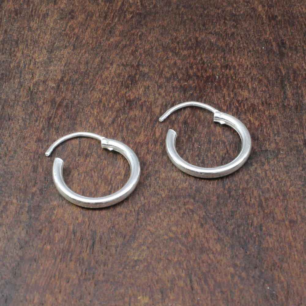 Sterling Silver Plain Earrings for Girls