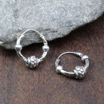 Load image into Gallery viewer, Silver ball Oxidized Earrings
