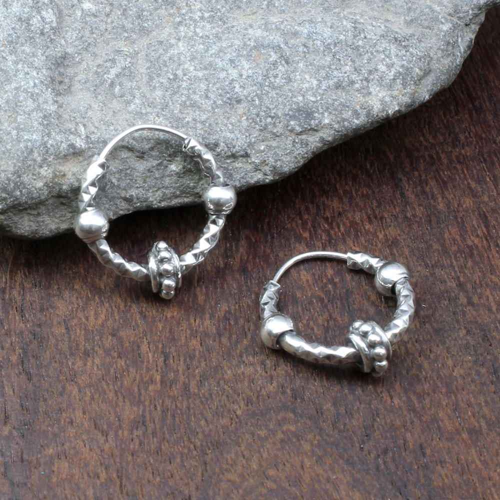 Silver oxidized earrings