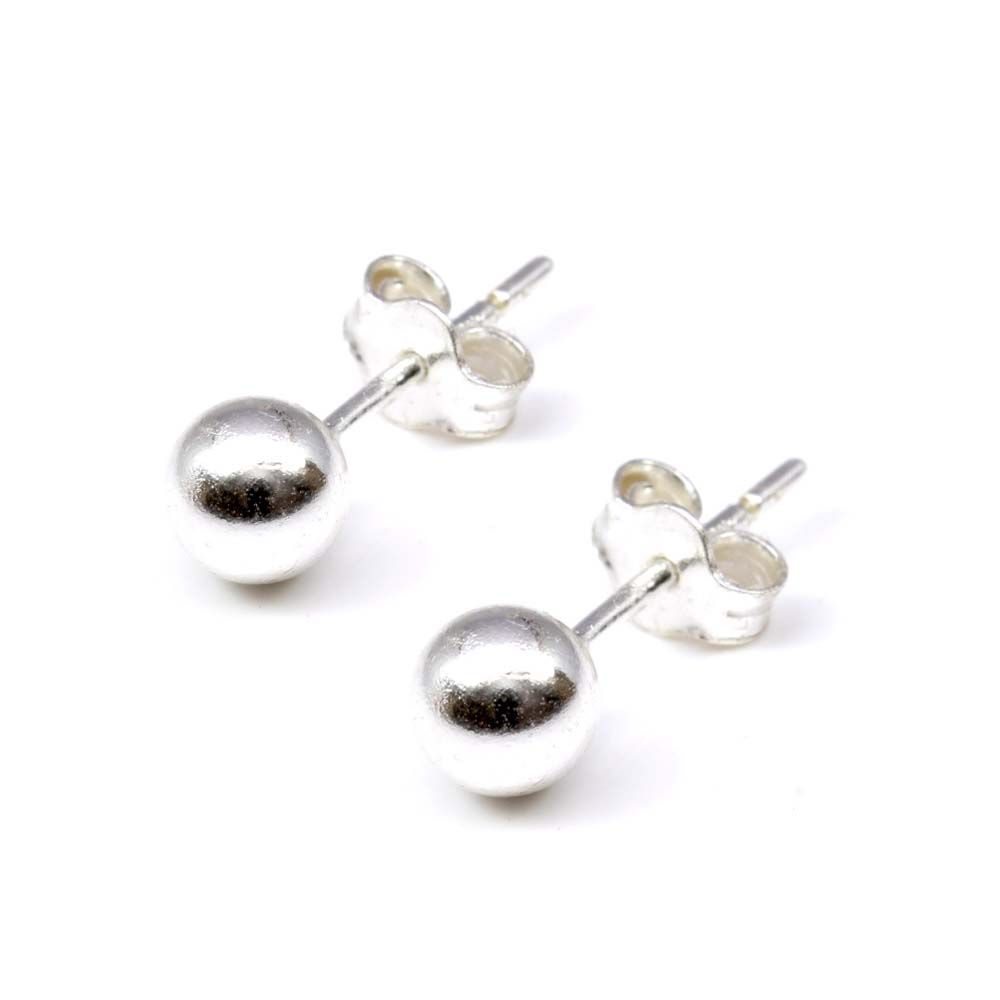 925 sterling silver ball stud earrings for girl   pair
